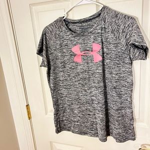 Under Armour grey and pink athletic tee